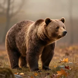 autumn bear illustration style