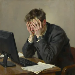 A Python programmer's despair, oil on canvas, 1901