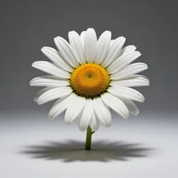 giant daisy, studio photography, full body, isolated on a pure white background, centered, entire subject in frame, sharp focus, soft studio lighting