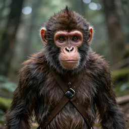 portrait of the terminator as a monkey in the stone age, highly detailed, fantasy style, artstation, 8 k