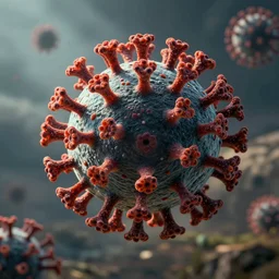 polio virus linocut
