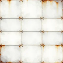 scifi, panels, rivets, cut lines, white paint, bright ( ( ( rusty ) ) ) metal wall seamless game texture, by dean cornwell, nc wyeth, painterly, 4 k, textures. com, high resolution, paintchips