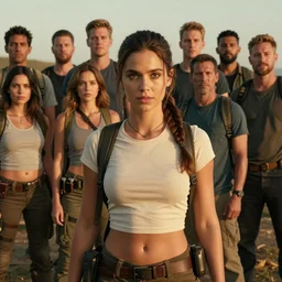 Lara Croft posing in a crop top, golden hour, Lilia Alvarado, Sophie Anderson, Mark Arian, Bob Byerley, Charlie Bowater, Mark Brooks, Steve Henderson, Justin Gerard, Arthur Hughes, Edward Robert Hughes, Mark Keathley, Victor Nizovtsev, Carlos Shwabe, Ross Tran, WLOP