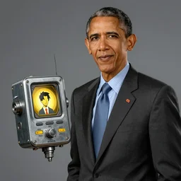 obama as a vault boy from fallout, pipboy art, highly detailed