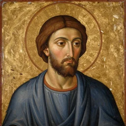 A 11th century Italo-Byzantine oil painting of Jerma985, portrait of Jerma985, grainy, realistic, very realistic, hyperrealistic, highly detailed, very detailed, extremely detailed, very neat, very epic, very cool, detailed, trending on artstation