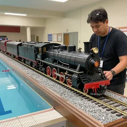 I met a steam train diorama in real life when he was finishing up at the Lauderdale public pool and he was mega nice. He was super nice to all the hotel workers and the fans. He even remembered my and Arthis names (from the last time we saw him since we're super fans). He gave both of us big hugs scene from a tv show 55mm