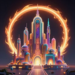 futuristic colorful alien city, burning halo, intricate artwork by Tooth Wu and Moebius and Giger, greg rutkowski, very coherent symmetrical artwork, cinematic, hyper realism, high detail, octane render, unreal engine, 8k, Vibrant colors, Smooth gradients, High contrast, depth of field by Jacek Yerka, Mariusz Lewandowski