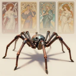 character concept art of a multi - legged spider robot, depth of field background, artstation, award - winning realistic sci - fi concept art by jim burns and greg rutkowski, beksinski, a concept art masterpiece, pastel color palette, james gilleard, bruegel, alphonse mucha, and yoshitaka amano.