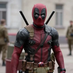 deadpool as a russian soldier, photo still, 3 5 mm