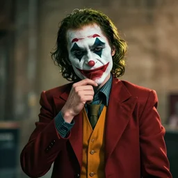 A twitch streamer putting on joker cosplay,