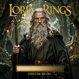 Gandalf from Lord of the rings, Cover art by Stephen Bliss, boxart, loading screen, 8K resolution