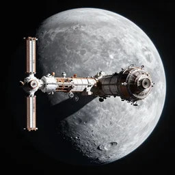 a moon - sized space station, space, gigantic, highly detailed, amazing shot