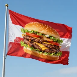 beautiful photograph of burger flag waving in the wind