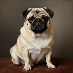 baroque rococo painting The Royal Pug portrait Greg Hildebrandt high detail cute puppy