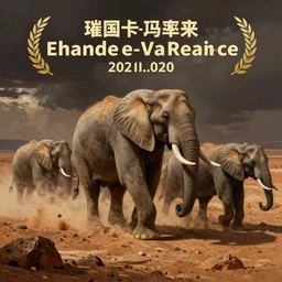 painting of elephant stampede on mars, dramatic lighting, intricate detail
