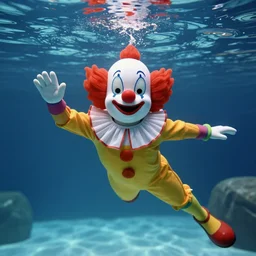 glurpo, the world's only underwater clown, c. 1 9 6 0. performed at aquarena springs in san marcos, texas