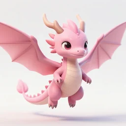 cute little flying dragon, non - human, light pink color scheme, highly detailed, artgerm, cushart krenz, artstation, soft light, sharp focus, illustration, character design, concept art