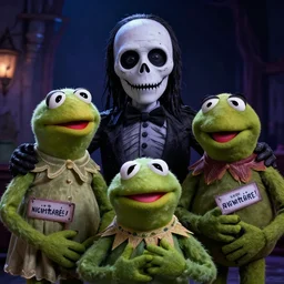 nightmare on elm street with muppets, cinematic photorealistic