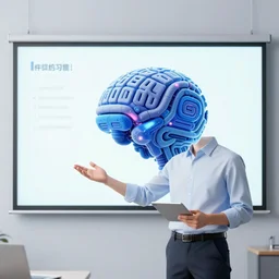 artifical intelligence holding a powerpoint presentation