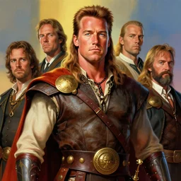 formal portrait of arnold schwarzenegger as conan the barbarian, low perspective. digital art by eugene de blaas, ross tran, and nasreddine dinet, vibrant color scheme, intricately detailed, in the style of romanticism. artstation, greg rutkowski