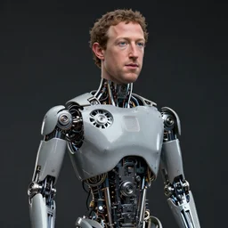 animatronic Mark Zuckerberg, exposed mechanics, photo, Stan Winston studios, detailed, 4k