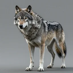 concept art, highly detailed, ultra realistic, octane render, professional art of grey wolf in adidas sport suit. art by david hockney