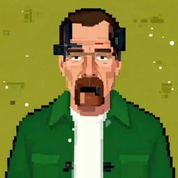 walter white ( breaking bad ), 1 6 bit sprite, link to the past artstyle, facing forwards