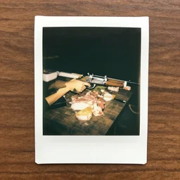 meat gun, polaroid photo