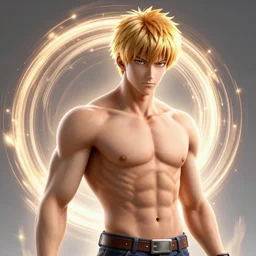handsome saitama, half body shot, path traced, power pucnh, highly detailed, high quality, digital painting, alena aenami, lilia alvarado, shinji aramaki, karol bak, alphonse mucha, tom bagshaw