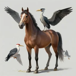 a new animal inspired by horse and shoebill, digital art made by makoto shinkai, lois van baarle, greg rutkowski and jakub rebelka, highly detailed, symmetrical, extremely coherent, concept art