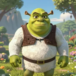 A panda that looks like Shrek, high definition , 4k , cartoonish