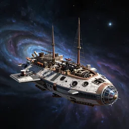 pirate carrier spaceship in nebula unreal engine ArtStation