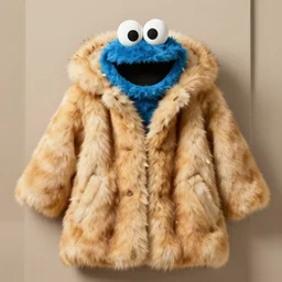a cookie monster fur coat