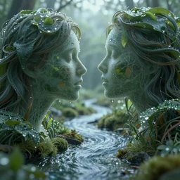 love between speech breath loving nature is a long river running in world of dew, and within every dewdrop a world of struggle fantasy intricate elegant under, lush volumetric lighting 3 d modelling