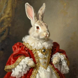baroque rococo pastel anthromorphic regal male rabbit prince Greg Hildebrandt Lisa frank portrait