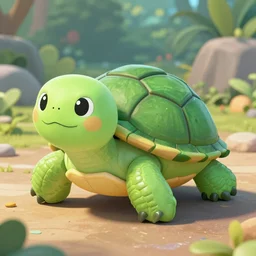 cute furry bright coloured turtle