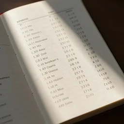 phone book page with phone numbers and names