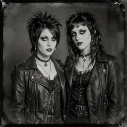 Daguerreotype of a post-punk goth couple