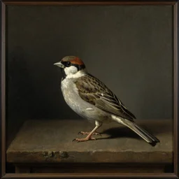 a sparrow by velazquez and goya, oil painting