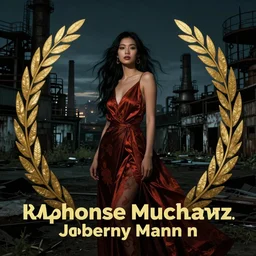 a beautiful young asian woman in abandoned industrial city at night, dark moody lighting, rich color, by jeremy mann and alphonse mucha, dramatic lighting, ethereal, stunning, breathtaking, awe - inspiring award - winning, 8 k