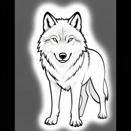 tattoo stencil. pencil line drawing, black and white vector, wolf, photoshop