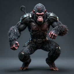 a portrait of a evil ape dancing techno - style, cyberpunk concept art, trending on artstation, highly detailed, intricate, sharp focus, digital art, 8 k