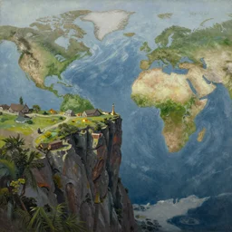 Realm at the edge of the world, fantasy, oil painting, extra detailed