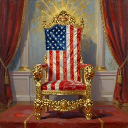 oil on canvas drawing of the united states throne room, patriotic, 4th of july, god bless america, empty, dramatic, dazzling
