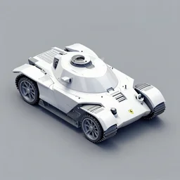 isometric view of a futuristic Ferrari tank by syd mead