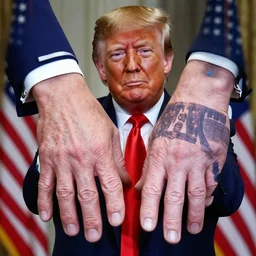 photo of donald trump with very large hands