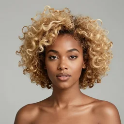 a beautiful black woman with a blonde afro - n 9