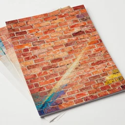 illustration, brick texture,, detailed, matte print, dynamic perspective, colorful modern, by vladimir kush