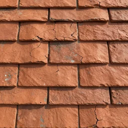 seamless tillable texture of old cracked terracotta roof shingle, realistic, very detailed, beautiful, intricate details, sharp focus, substance designer, digital painting, substance render, substance painter, marmoset, studio ghibli, hayao miyazaki, unreal engine, octane render