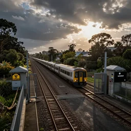 train driving through the west gate in canterbury